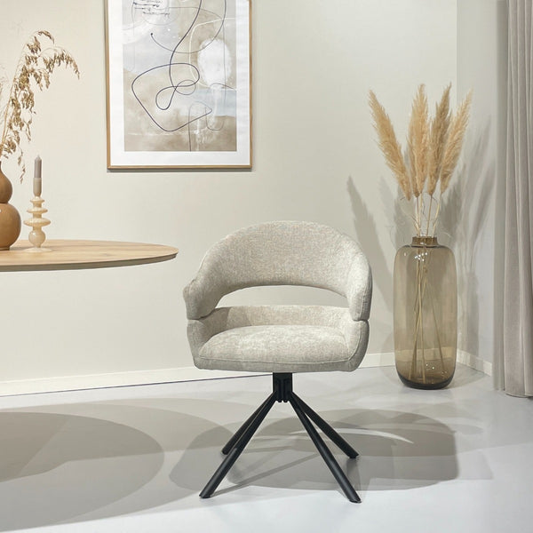 Eetkamerstoel Linn| Beige Stof