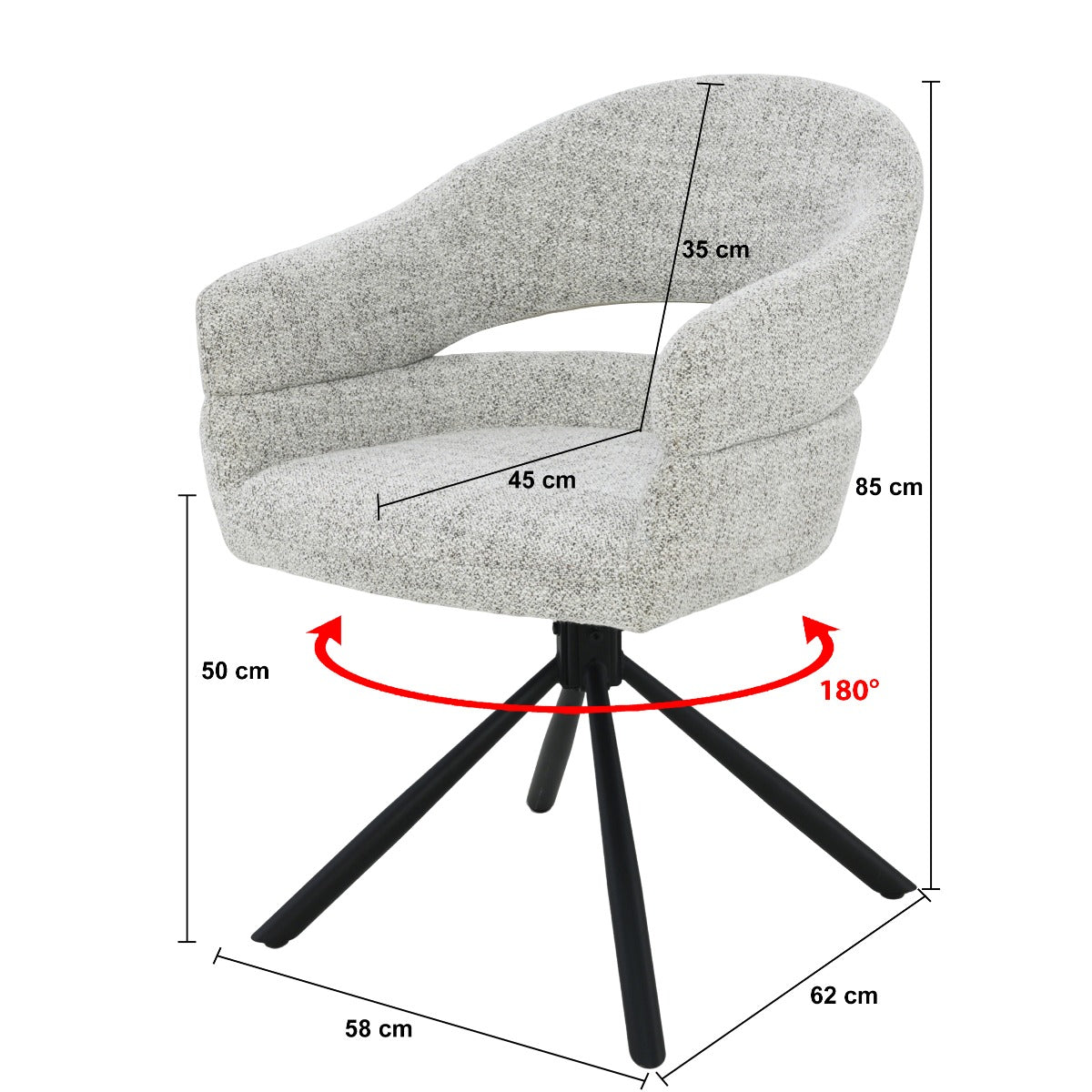 Eetkamerstoel Linn | grijs Stof