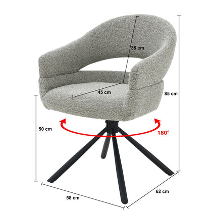 Eetkamerstoel Linn | Taupe Stof