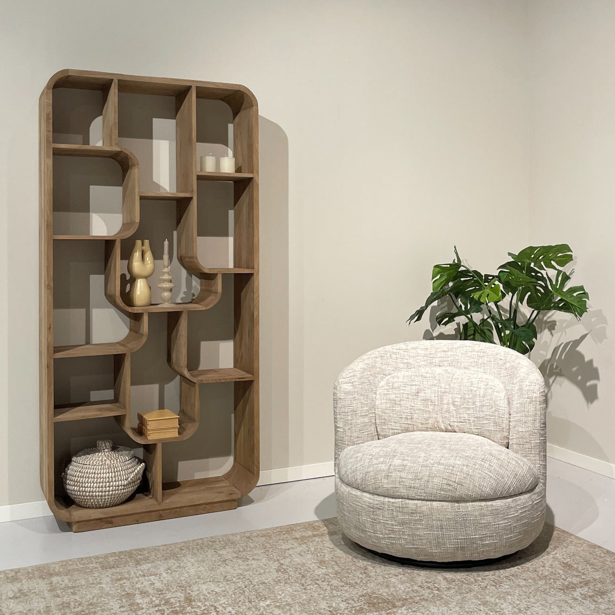 Boekenkast Logan | Bruin Mangohout