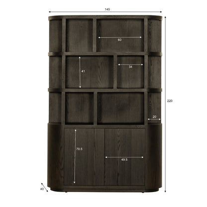 Boekenkast Novero | Bruin Eiken fineer