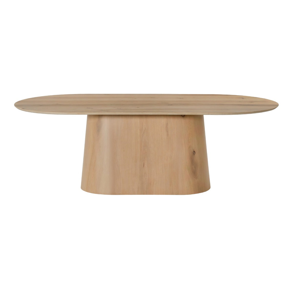 Eettafel Novero | Naturel Eiken fineer — Zijaanzicht - witfoto