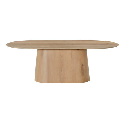 Eettafel Novero | Naturel Eiken fineer — Zijaanzicht - witfoto
