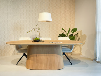 Eettafel Novero | Naturel Eiken fineer — Vooraanzicht - sfeer