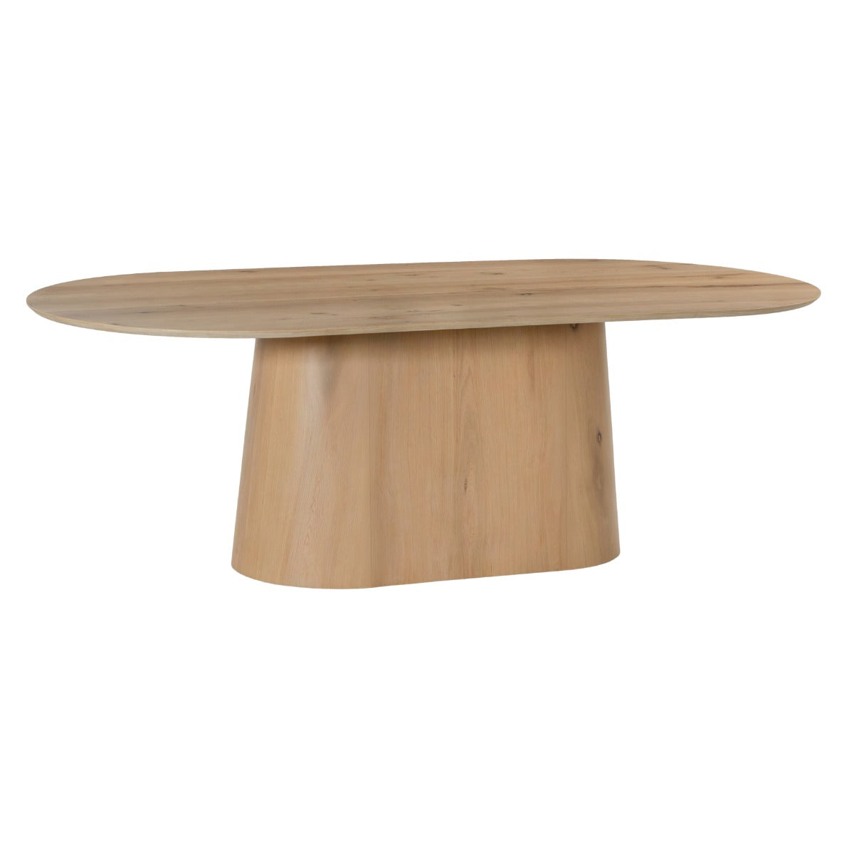 Eettafel Novero | Naturel Eiken fineer — Zijaanzicht - witfoto