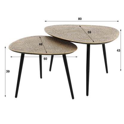Salontafel Olivia | Set Van 2 | Metallic