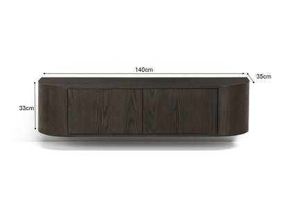 Tv-meubel Novero | Bruin Eiken fineer | zwevend