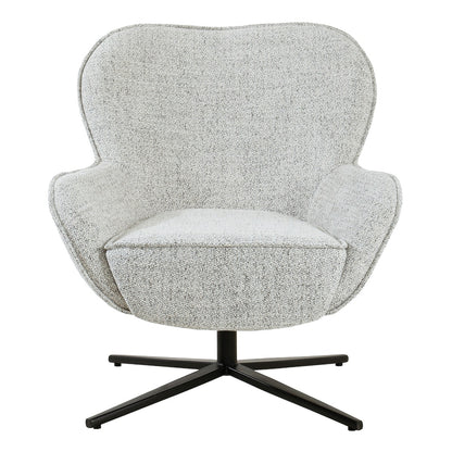Fauteuil Sven beige stof, vooraanzicht op witte achtergrond