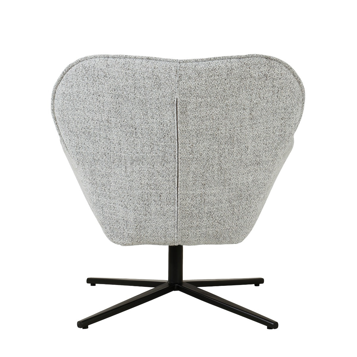 Fauteuil Sven beige stof, achteraanzicht op witte achtergrond