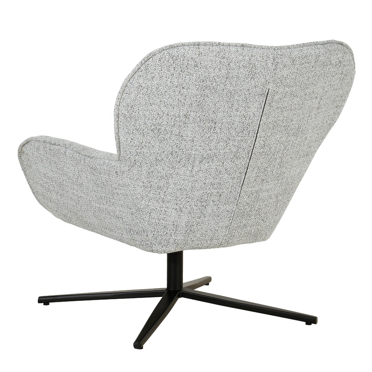 Fauteuil Sven beige stof, achteraanzicht op witte achtergrond