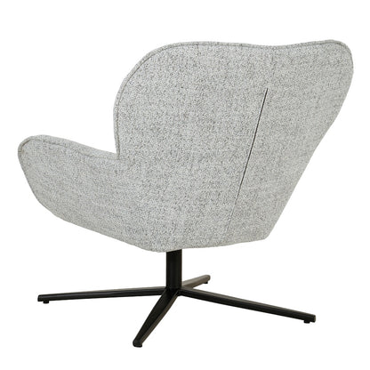 Fauteuil Sven beige stof, achteraanzicht op witte achtergrond