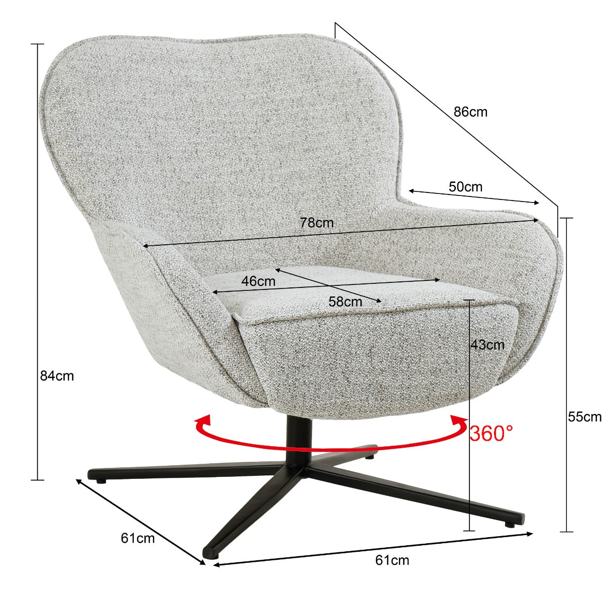 Fauteuil Sven beige stof