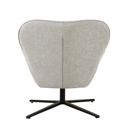 Fauteuil Sven beige stof, achteraanzicht op witte achtergrond