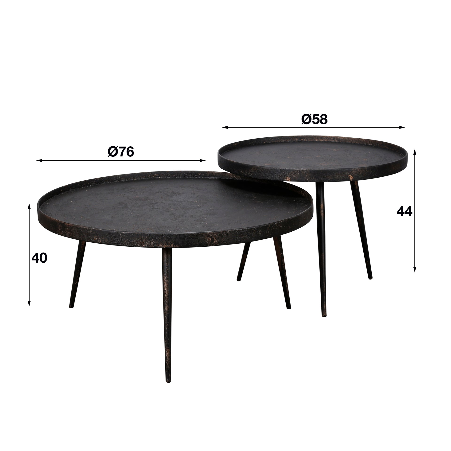 Salontafel set metallic | Zwart