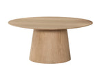 Salontafel Novero ( Rond ) 80 cm naturel eiken fineer, vooraanzicht op witte achtergrond