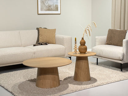 Salontafel Novero ( Rond ) 80 cm naturel eiken fineer in een interieur