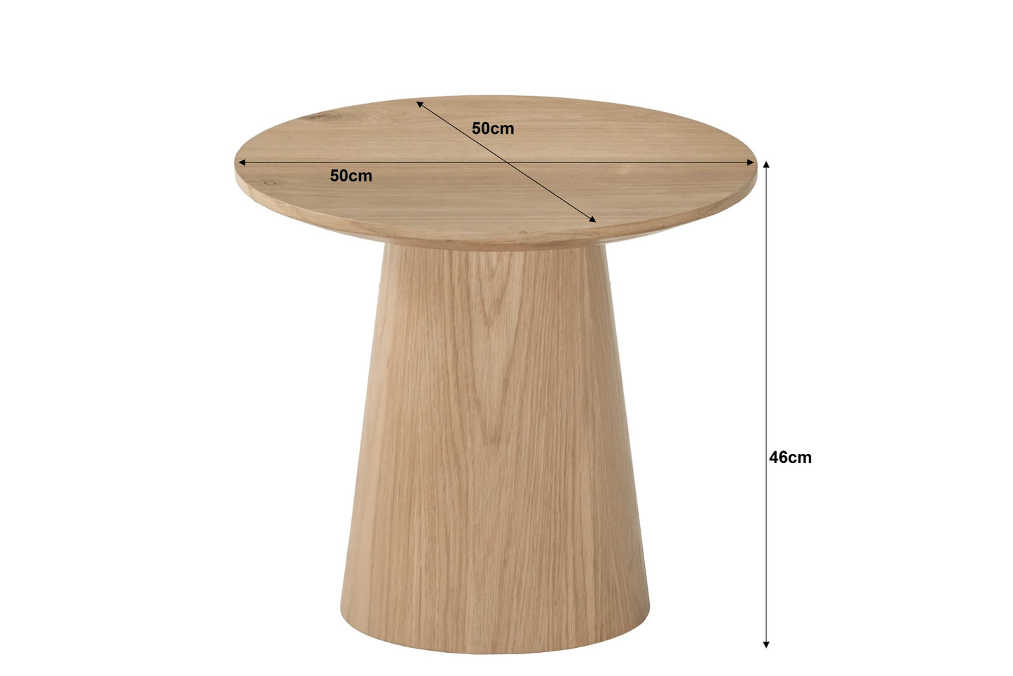Salontafel Novero ( Rond )| 50 cm | Naturel Eiken fineer