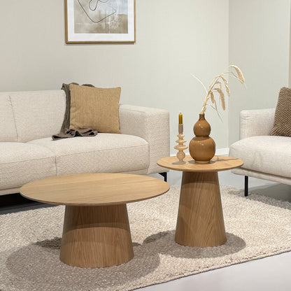 Salontafel Novero ( Rond )| 50 cm | Naturel Eiken fineer