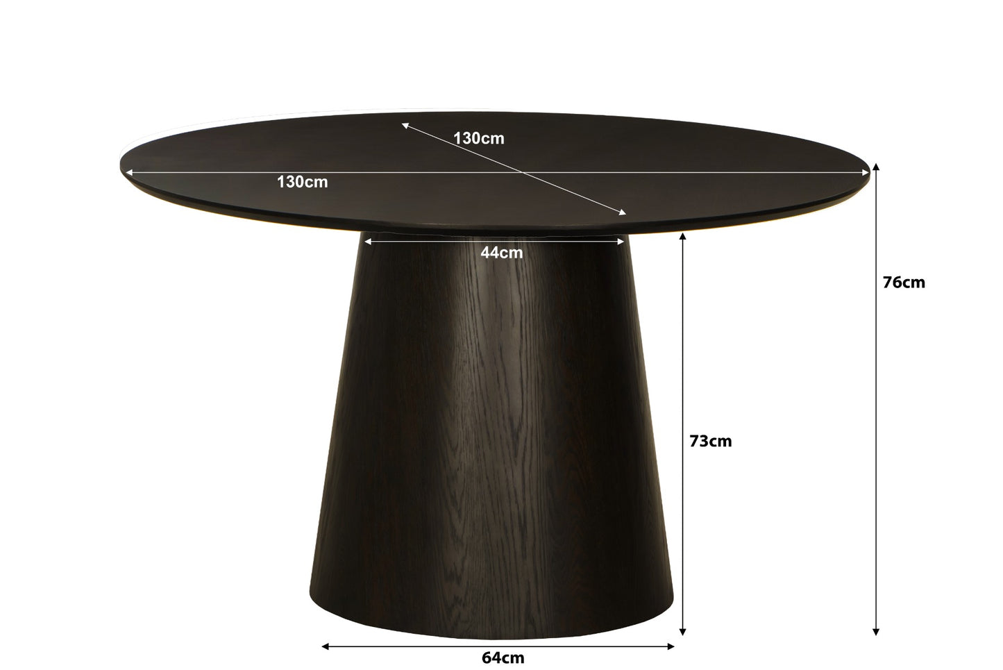 Eettafel Novero Rond | 130 cm | Espresso