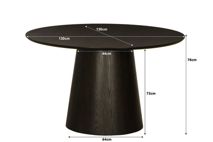 Eettafel Novero Rond | 130 cm | Espresso