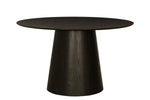 Eettafel Novero Rond 130 cm espresso, vooraanzicht op witte achtergrond