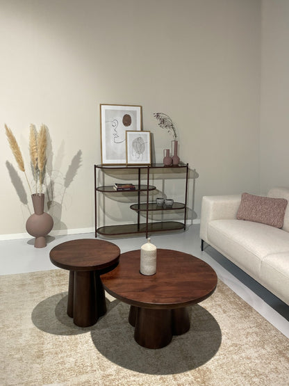 Opbergkast Jill rood glas 90 cm in een interieur