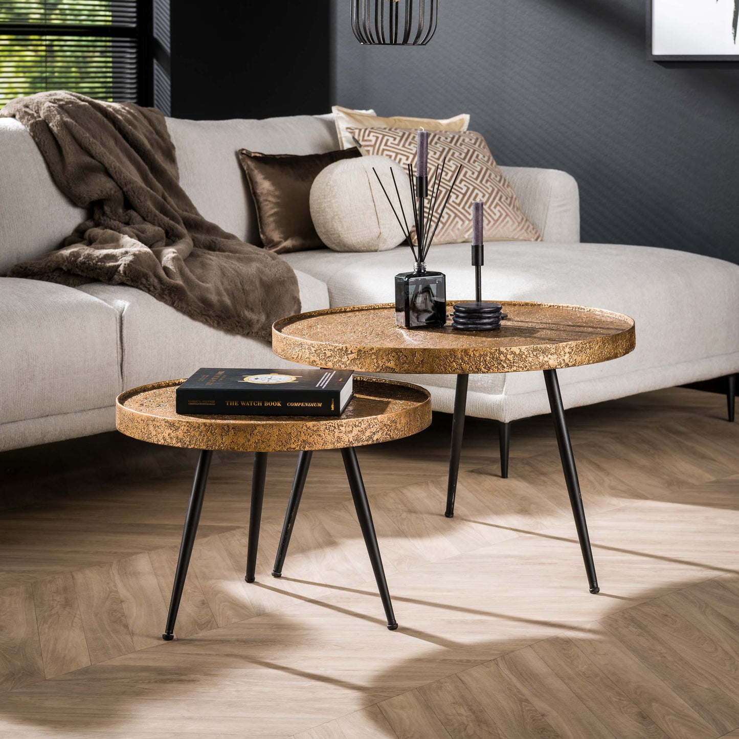 Salontafel set Metallic | Goud | Magazijn leegverkoop