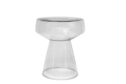 Bijzettafel Bo transparant glas, vooraanzicht op witte achtergrond