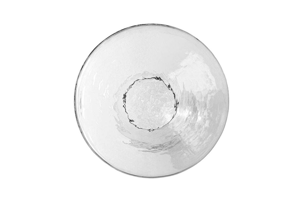 Bijzettafel Bo transparant glas, detail van het materiaal