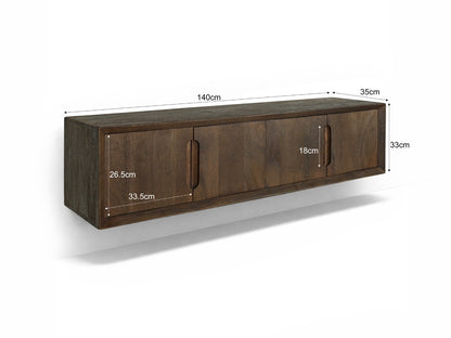 Tv-meubel Cortez | Zwevend | Bruin Mangohout