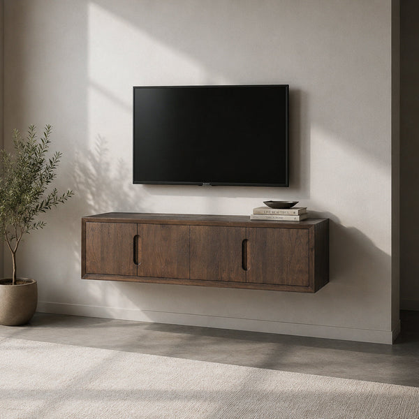 Tv-meubel Cortez | Zwevend | Bruin Mangohout