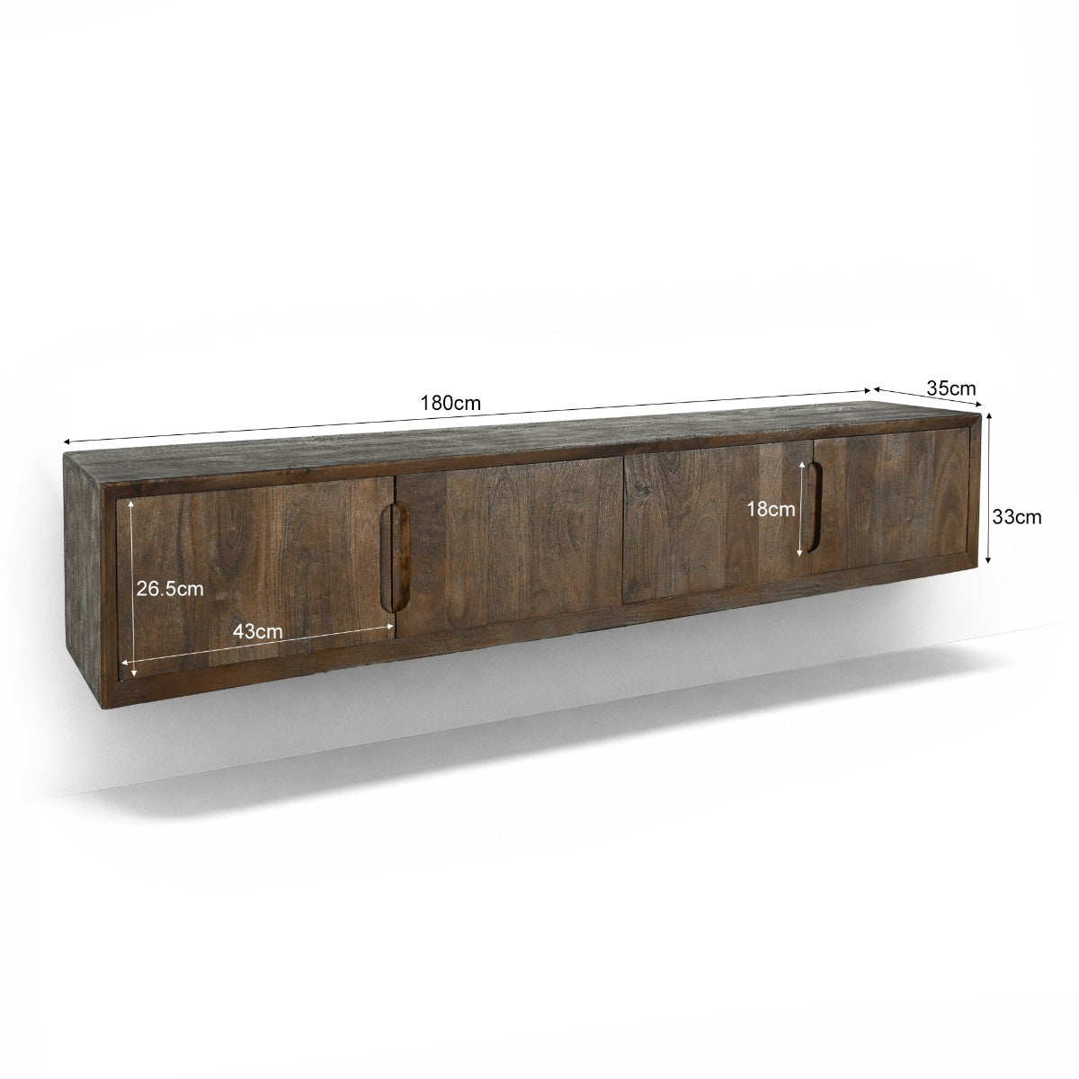 Tv-meubel Cortez | Zwevend | Bruin Mangohout