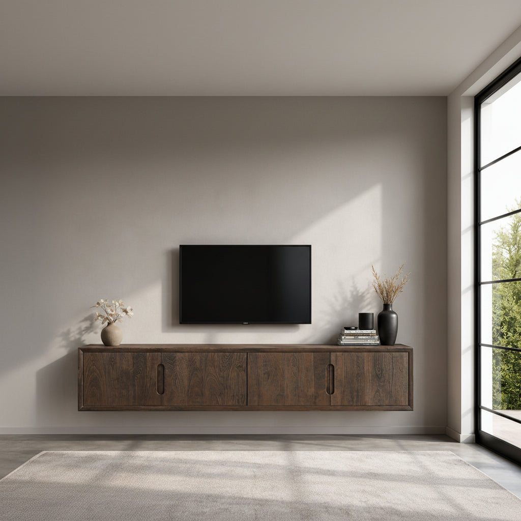 Tv-meubel Cortez | Zwevend | Bruin Mangohout