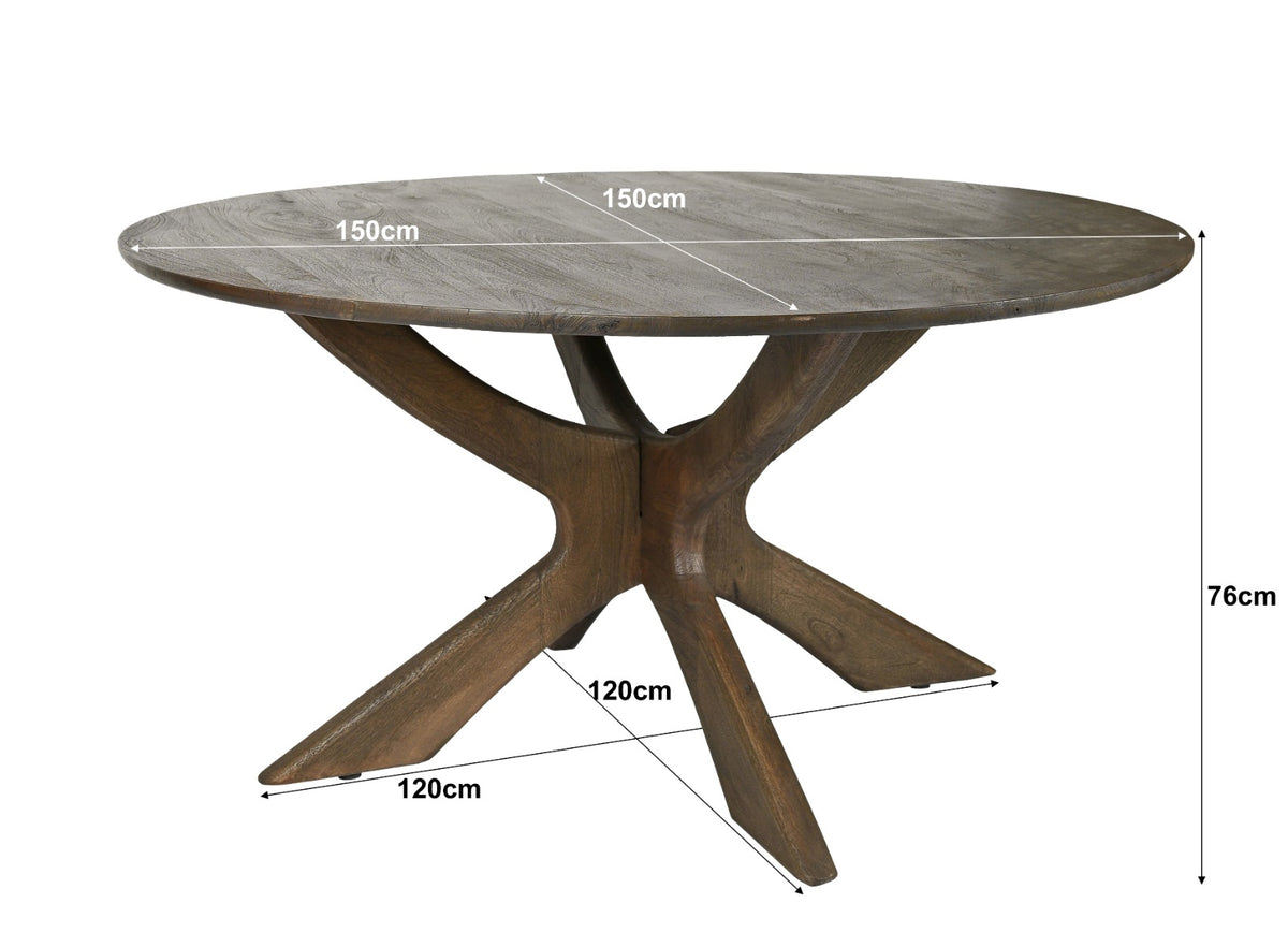 Eettafel Brix Rond | Bruin Mangohout