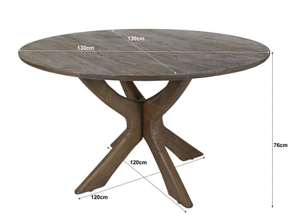 Eettafel Brix Rond | Bruin Mangohout