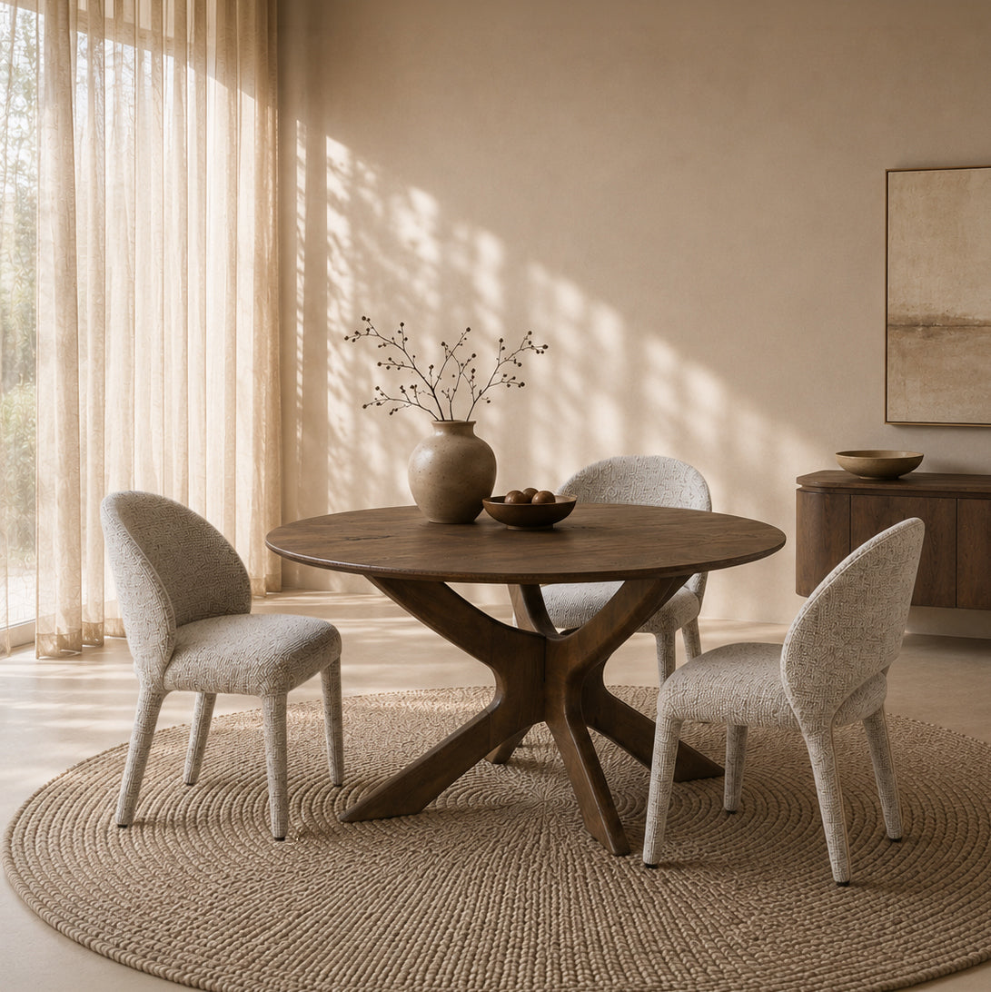 Eettafel Brix Rond | Bruin Mangohout