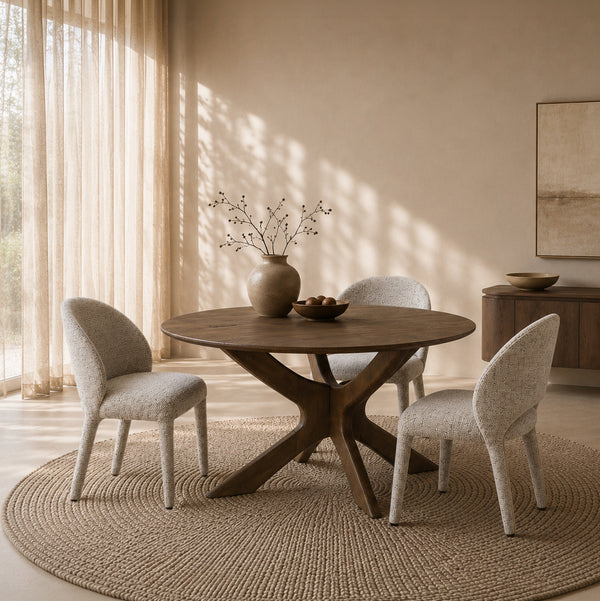 Eettafel Brix Rond | Bruin Mangohout