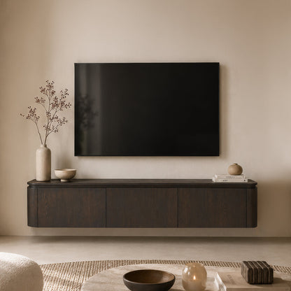 TV-Meubel Rivano | Zwevend & Pootjes | Basalt Eikenfineer