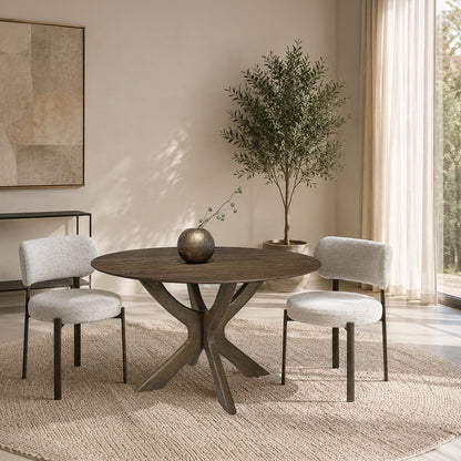 Eettafel Brix Rond | Bruin Mangohout