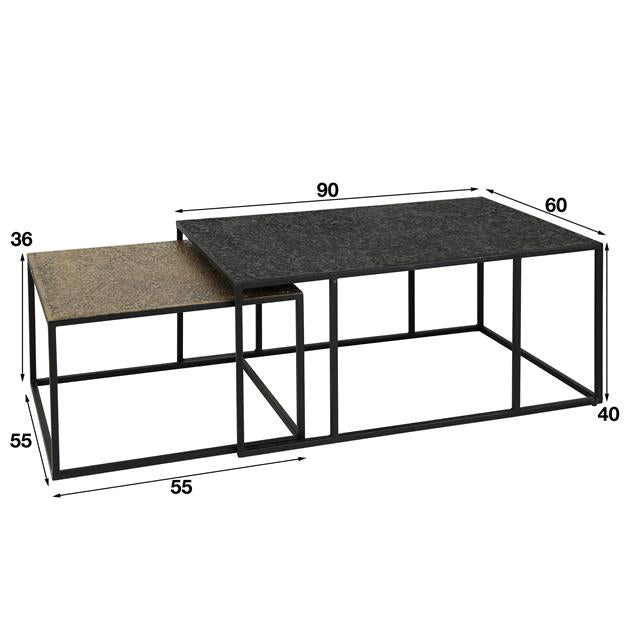Salontafel Metallic | Grijs Metaal