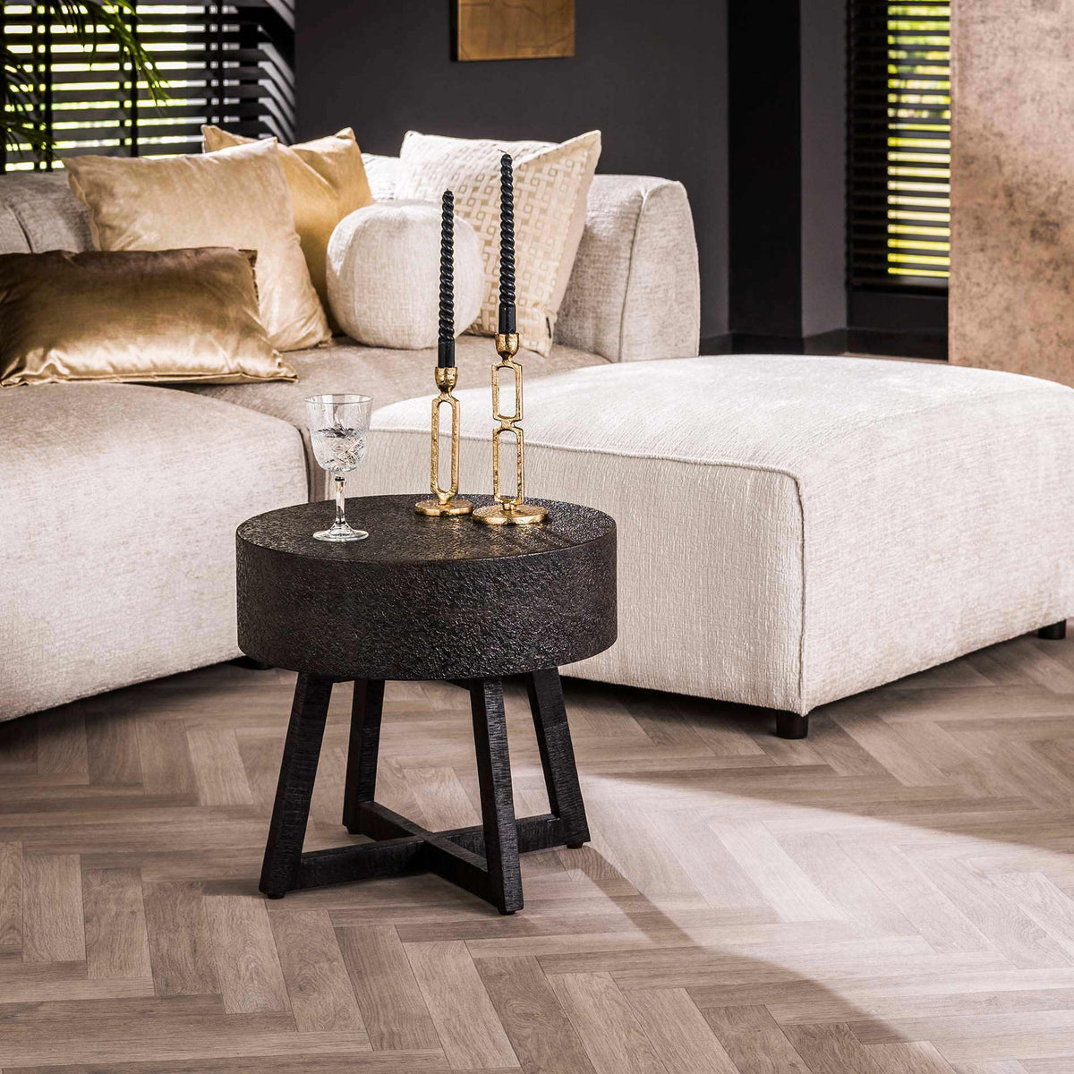 Salontafel Bulky Ferro | Ø50 | Zwart Metaal