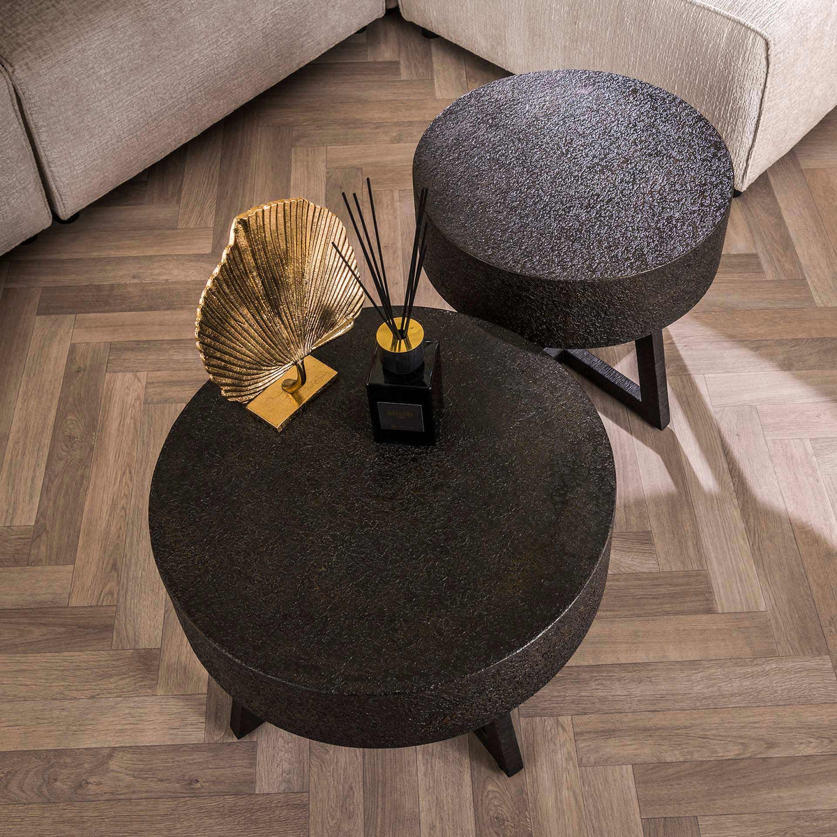 Salontafel Bulky Ferro | Ø50 | Zwart Metaal