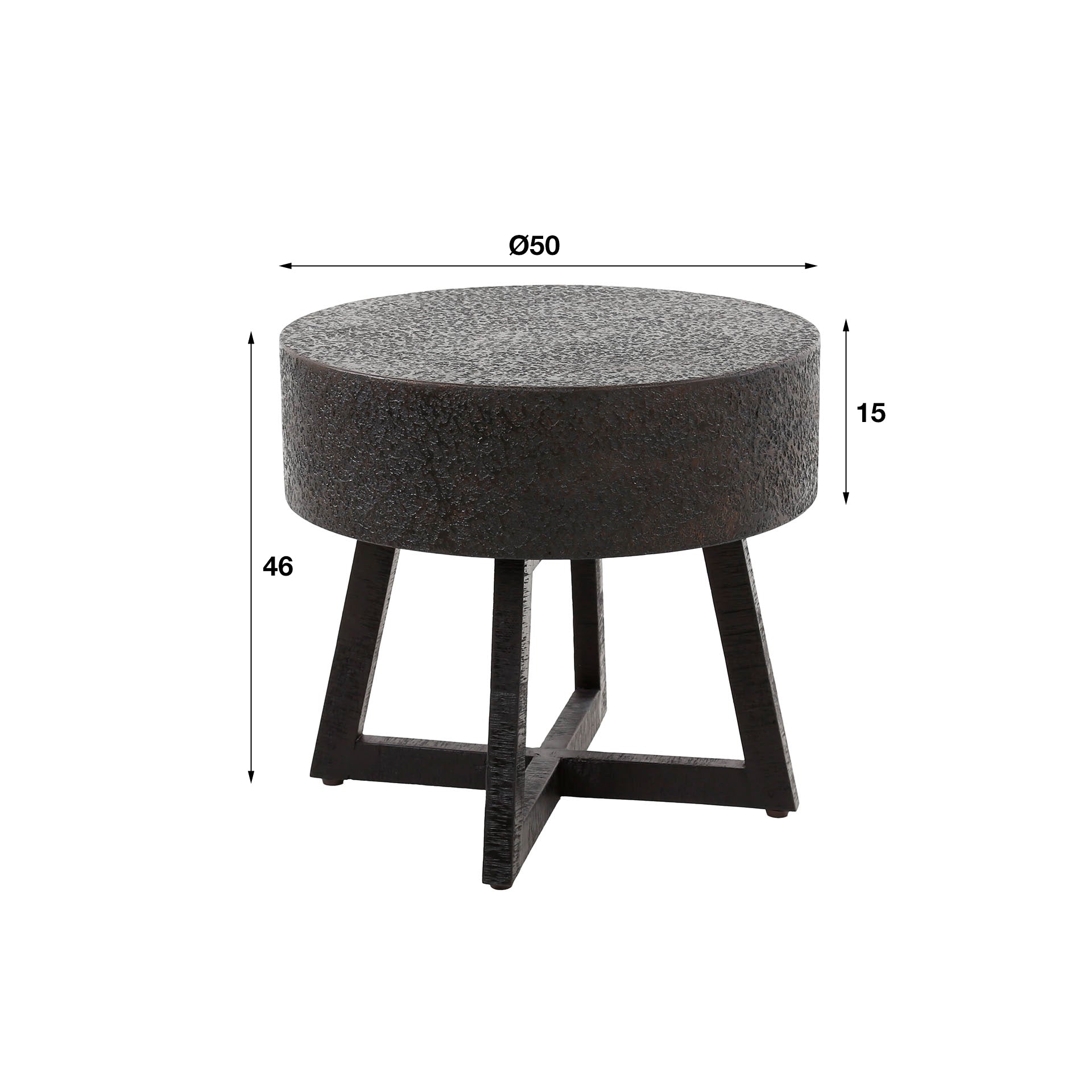 Salontafel Bulky Ferro | Ø50 | Zwart Metaal