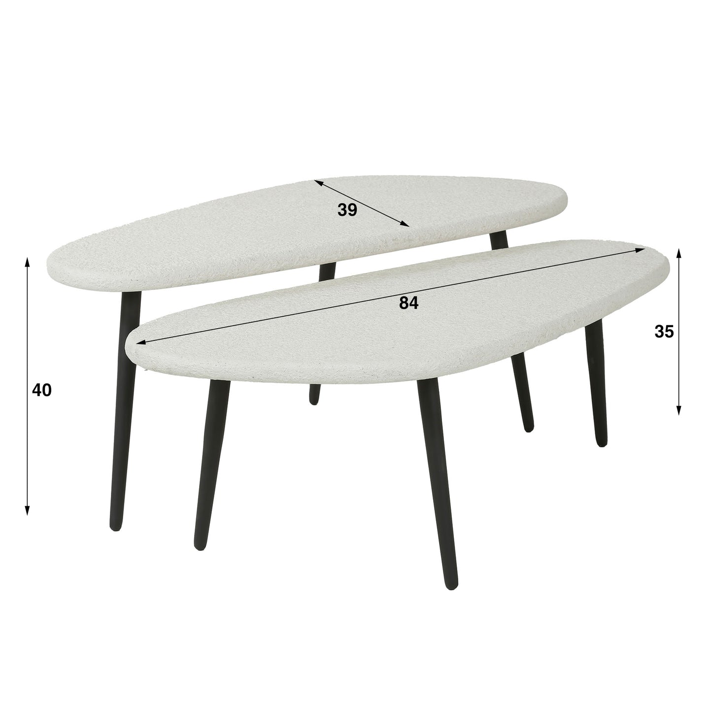 Salontafel Chloe | Set Van 2 | Wit Marmer