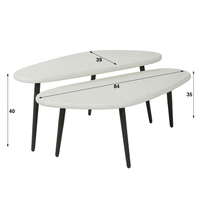 Salontafel Chloe | Set Van 2 | Wit Marmer
