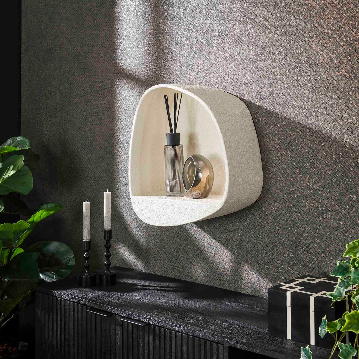 Wandschap Stone Druppel | Wit Marmer