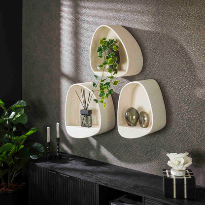 Wandschap Stone Druppel | 43 cm | Wit Marmer