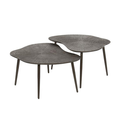 Salontafel Ray Leaf Set Van 2 | Metaal Bruin