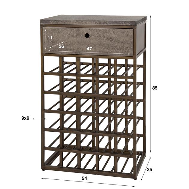 Wijnkast Angelo | Metaal Brons