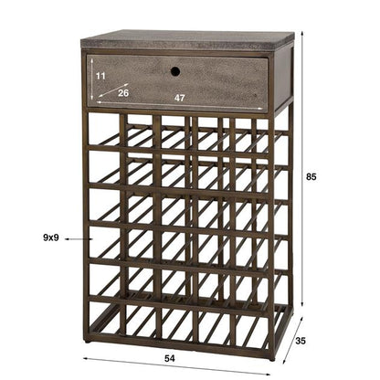 Wijnkast Angelo | Metaal Brons